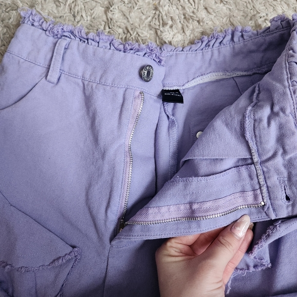 Shein Purple Flare Shorts - Picture 3 of 4